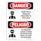 Signmission OSHA, Hard Hat Goggles Required In Area Bilingual, 10in X 7in Rigid Plastic, 7" W, 10" H, Spanish OS-DS-P-710-VS-1290 - alternate 1